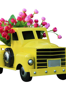 铁皮汽车田园风户外盆栽庭院摆件