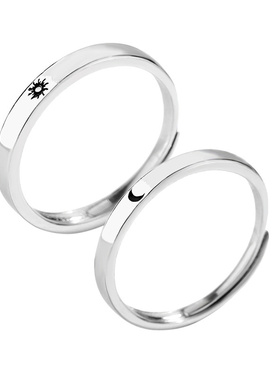 小众设计日韩风太阳月亮礼物对戒