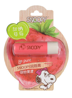 包邮史努比snoopy润唇膏草莓专柜