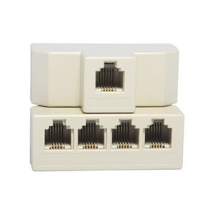 电话线分线器座机固话RJ11一分二三通一分三一分四直通对接头转换