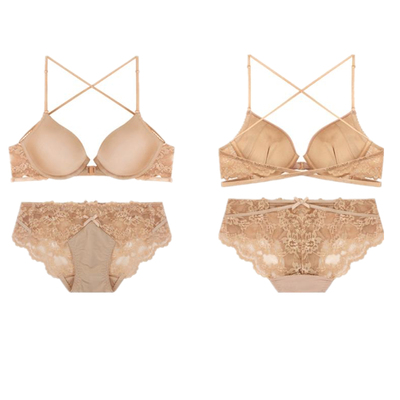 韩国body肤色净版光面文胸套装