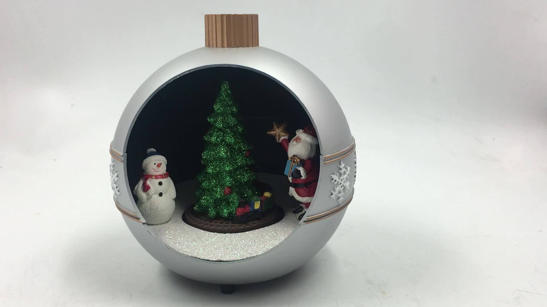 Wholesale Wind Up Musical Xmas Moving Snowman Scene Noel Decor Plastic