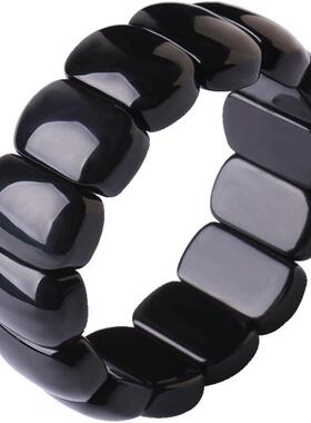 三缘证宝黑曜石手排霸气款男友