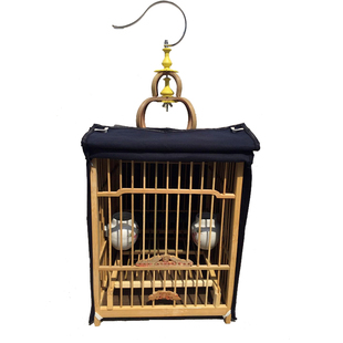 画眉方笼二号全套压生头鸟笼运输洗澡竹笼笼衣罩仿不锈钢铁钩包邮