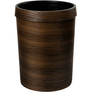 创意复古家用垃圾桶木纹大号卫生间客厅厨房卧室办公室带无盖纸篓