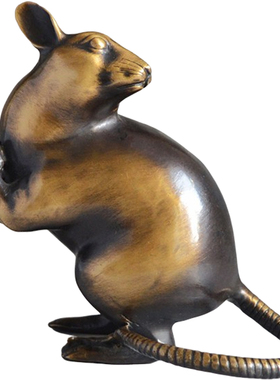 实心老鼠摆件家居客厅仿古铜器