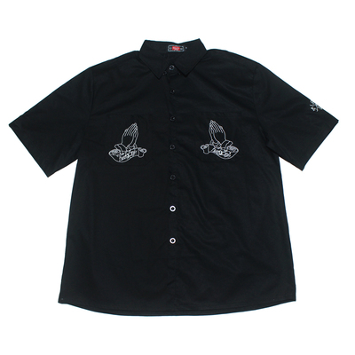 西海岸街舞口袋欧美嘻哈短袖衬衫