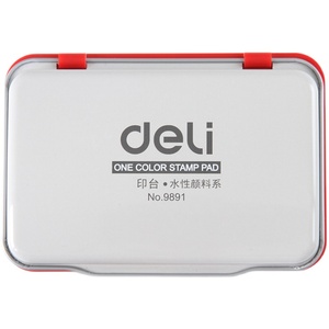 得力办公9891快干防水印台/金属外壳印台/2秒即干印台/印泥