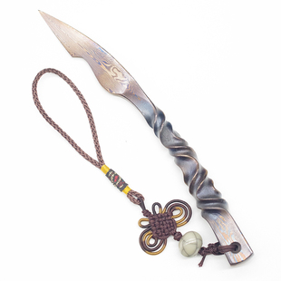 纯手工龙泉百炼花纹钢大马士革切普洱茶刀茶针茶锥撬开茶专用工具