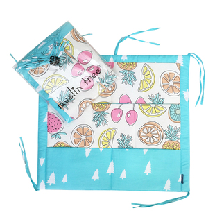 muslin tree 多层纯棉婴儿床收纳袋卡通多功能挂袋宝宝尿布储物袋