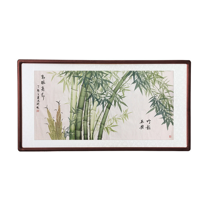 竹报平安节节高升客厅有框花鸟画