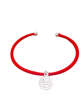 本命年纯银韩版学生森系编织手链