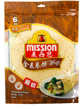 全麦卷饼6片*3包装促销健身披萨