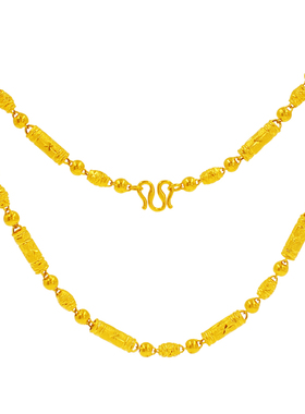 空心圆柱仿真不退色黄金项链