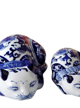 景德镇猫咪动物家居客厅装饰品