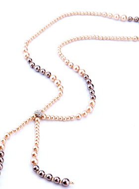 毛衣链女长款韩版时尚珍珠项链流苏吊坠挂件气质卡扣装饰挂件配饰