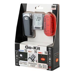 CATEYE 猫眼码表自行车前尾灯套装装备配件HL-EL135+OMNI3+VELO7