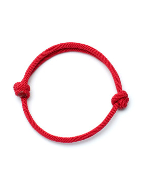 婴儿桃核黑狗牙红绳手链