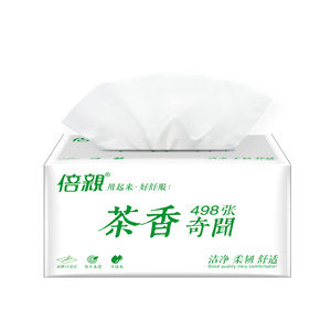 倍亲茶香16包四层原木浆面巾纸