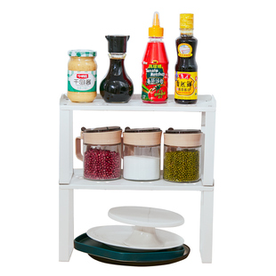 北欧置物架厨房台面调味料品收纳架家用小型窄铁艺单双层储物架子