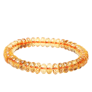 天然巴西黄水晶手链暴力黄切割面刻面磨面手串男女戒面级深橘黄晶