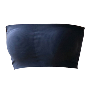 夏季新款无痕冰丝裹胸透气抹胸防走光cd变装伪娘文胸内衣带胸垫女