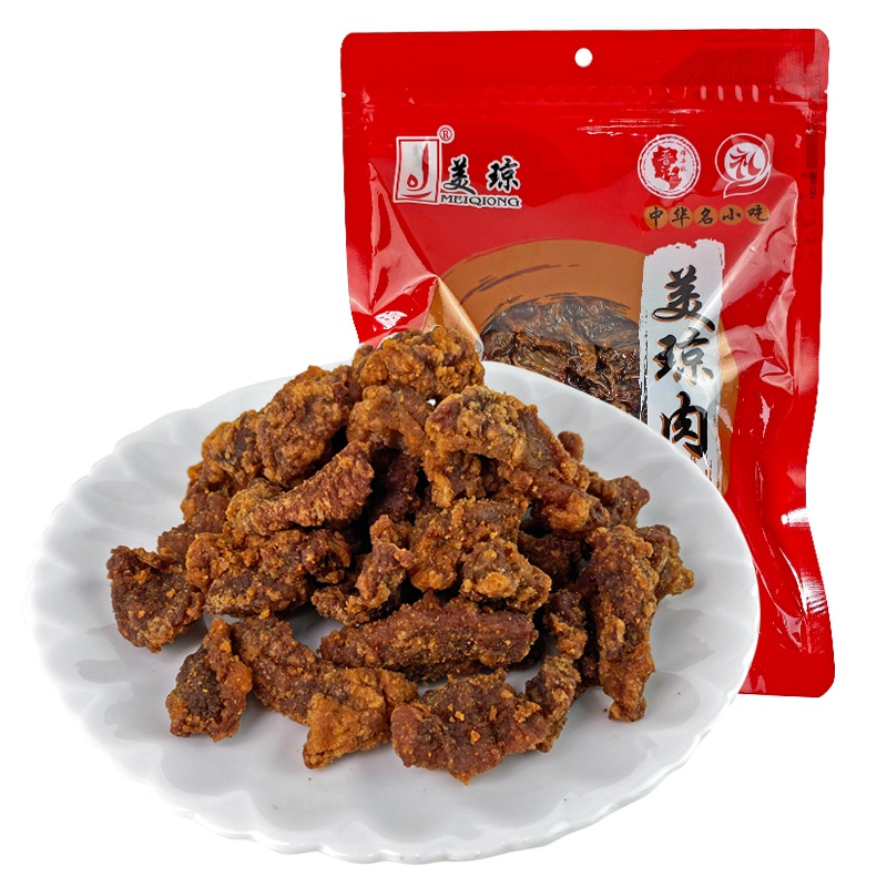 美琼肉粕精肉瘦肉猪油渣嚼劲香辣油粕闽南美食休闲零食脂渣精肉渣