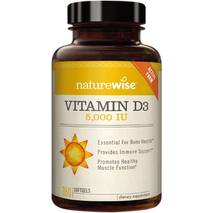 Naturewise进口5000iu成人活性维生素D3胶囊VD3维他命d vitamind3