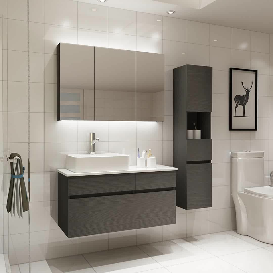 Hotel Bathroom Vanity Cabinet With Wall Hung Bathroom ...