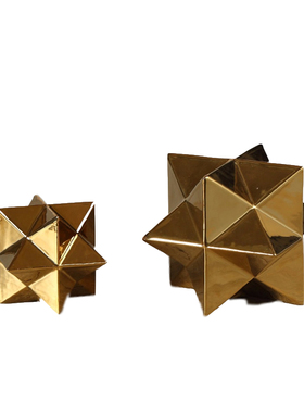 几何立体五角星陶瓷样板房软装