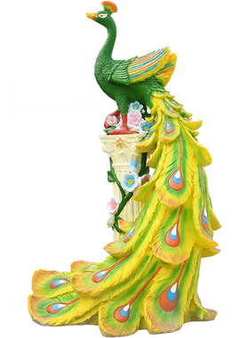 户外大型孔雀玻璃钢景区仿真动物