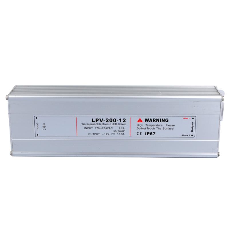 电压LPV-200防水开关电源AC220V110V转DC12V 24V变压器200W节能