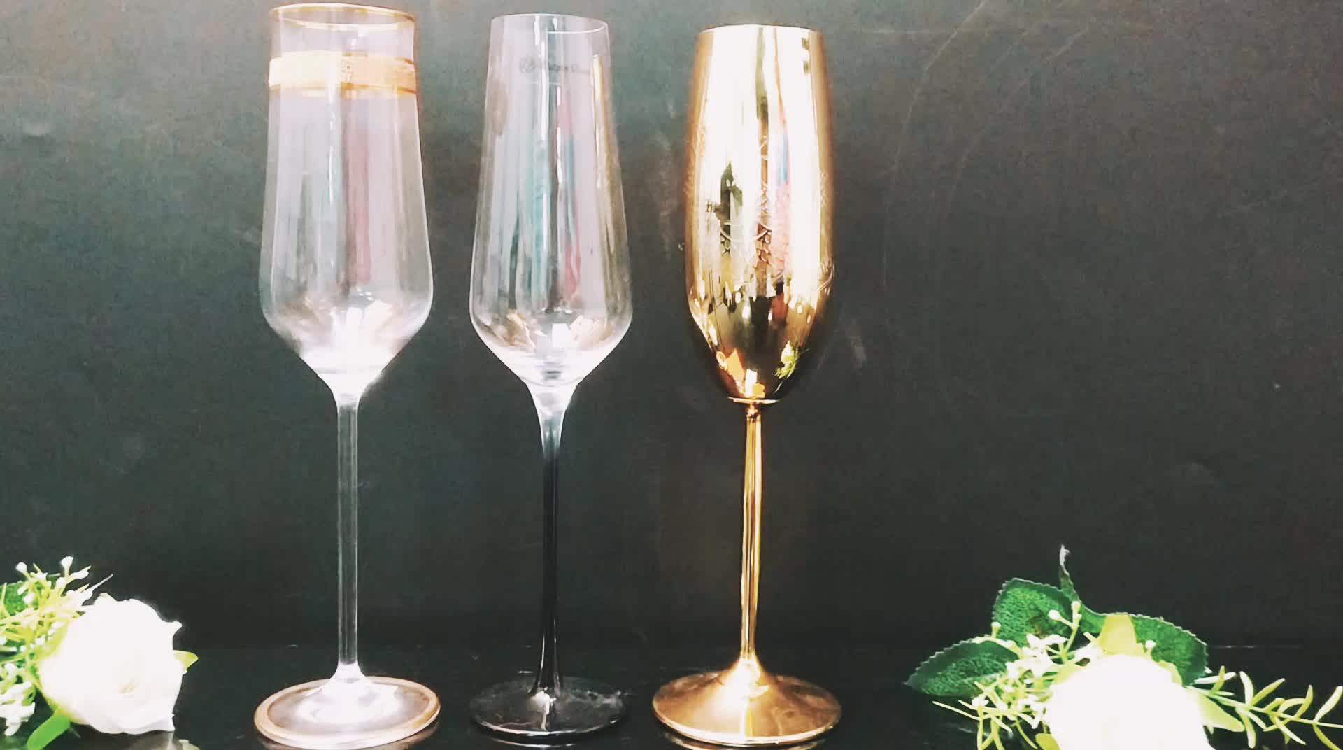 Customized Gold Rim Wine Champagne Glass Set,Champagne Glass Buy