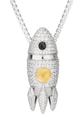 银镶吊坠项链嘻哈INS潮设计