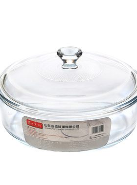 家用钢化玻璃碗带盖耐热圆形餐具