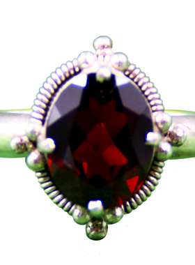 纯银饰品镶嵌托帕石戒指