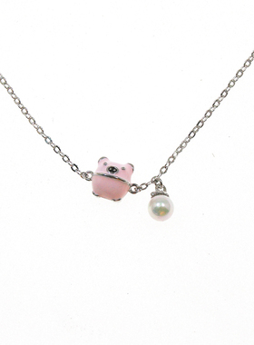 可爱小猪珍珠纯银手链