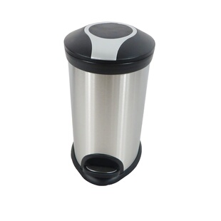 垃圾桶家用卫生间创意不锈钢脚踏垃圾桶翻盖椭圆形果皮箱新品上市