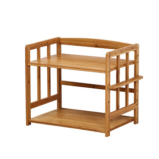 厨房微波炉置物架调味料收纳架子桌面2层台面3层双层家用实木楠竹