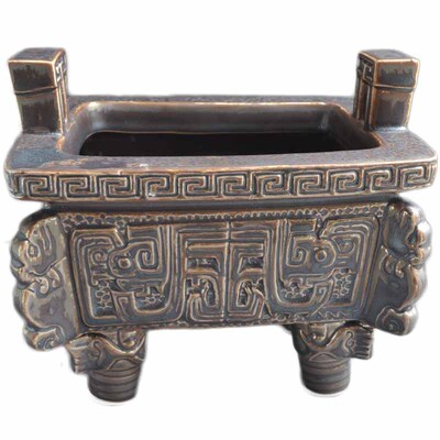 仿古方形四足供佛供奉鼎香炉陶瓷
