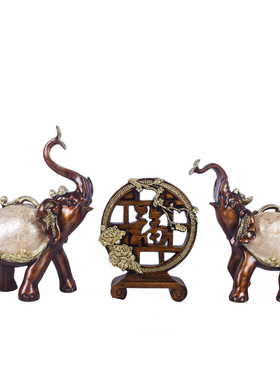 古典招财象福禄酒柜子屏风摆件