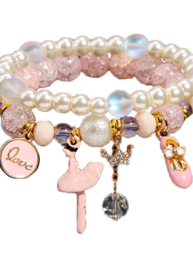 民族风甜美粉色芭蕾舞手链