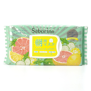 日本Saborino早安面膜60秒懒人免洗保湿收毛孔面膜32片 西柚
