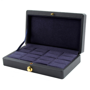 简约高档欧式便携皮质时尚8位珠宝戒指盒收纳盒项链盒耳钉首饰盒