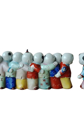 彩绘陶瓷新中式风复古人物雕塑