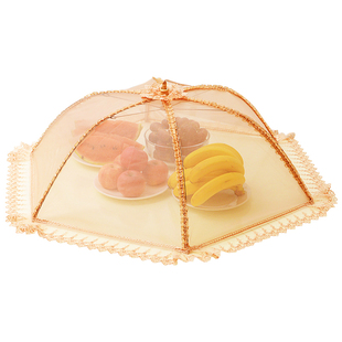 盖菜罩食物罩碗罩子饭菜罩折叠餐桌罩长方形大号防蝇罩圆形罩菜伞