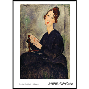 ANNA 莫迪里阿尼现代北欧风格装饰画海报 人物客厅卧室画框画芯