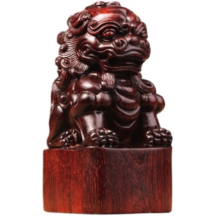 梨香院 狮子印章 印度小叶紫檀木古风中国风私人名字姓名刻章定刻