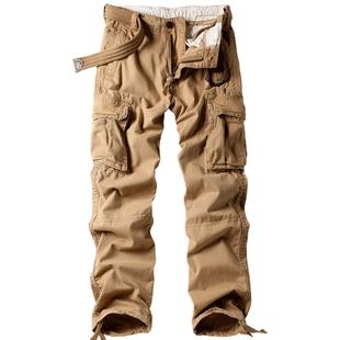 重磅工装裤男长裤多口袋迷彩裤直筒宽松帆布休闲户外大码卡其军事