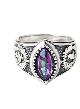 猫眼纯银复古男女款戒指